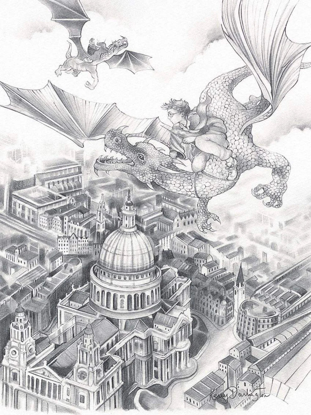 Flight Over St Paul's Sketch - Unique Edition - Kerry Darlington