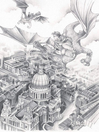 Flight Over St Paul's Sketch - Unique Edition - Kerry Darlington