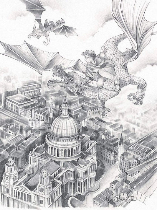 Flight Over St Paul's Sketch - Unique Edition - Kerry Darlington