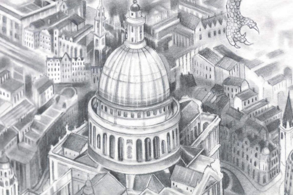 Flight Over St Paul's Sketch - Unique Edition - Kerry Darlington