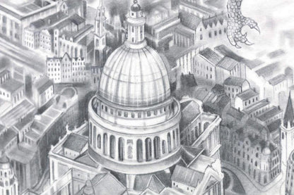 Flight Over St Paul's Sketch - Unique Edition - Kerry Darlington